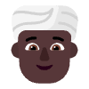 Person Wearing Turban Flat Dark Emoji from Fluent Emoji Flat Set | Free Download as SVG Vector and Transparent PNG | Streamline emojis