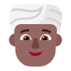 Person Wearing Turban Flat Medium Dark Element from Fluent Emoji Flat Set