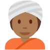 Person Wearing Turban Medium Dark Skin Tone Element from Twemoji Emoji Set