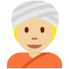 Person Wearing Turban Medium Light Skin Tone Element from Twemoji Emoji Set