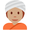 Person Wearing Turban Medium Skin Tone Element from Twemoji Emoji Set