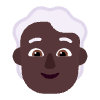 Person White Hair Flat Dark Element from Fluent Emoji Flat Set