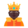 Person With Crown Flat Dark Element from Fluent Emoji Flat Set