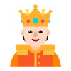 Person With Crown Flat Light Element from Fluent Emoji Flat Set