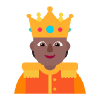 Person With Crown Flat Medium Dark Element from Fluent Emoji Flat Set