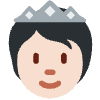 Person With Crown Light Skin Tone Element from Twemoji Emoji Set