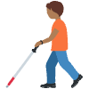 Person With White Cane Medium Dark Skin Tone Element from Twemoji Emoji Set