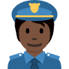 Police Officer Dark Skin Tone Element from Twemoji Emoji Set