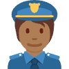 Police Officer Medium Dark Skin Tone Element from Twemoji Emoji Set