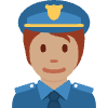 Police Officer Medium Skin Tone Element from Twemoji Emoji Set