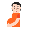 Pregnant Person Flat Light Element from Fluent Emoji Flat Set
