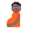 Pregnant Person Flat Medium Dark Element from Fluent Emoji Flat Set