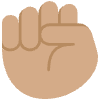 Raised Fist Medium Skin Tone Element from Twemoji Emoji Set