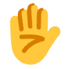 Raised Hand Flat Default Element from Fluent Emoji Flat Set