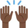 Raising Hands Dark Skin Tone Element from Twemoji Emoji Set