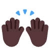 Raising Hands Flat Dark Element from Fluent Emoji Flat Set