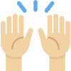 Raising Hands Medium Light Skin Tone Element from Twemoji Emoji Set