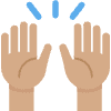 Raising Hands Medium Skin Tone Element from Twemoji Emoji Set