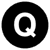 Regional Indicator Q Element from EmojiTwo Black Set