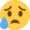 Sad But Relieved Face Element from Twemoji Emoji Set