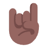 Sign Of The Horns Flat Medium Dark Element from Fluent Emoji Flat Set