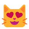 Smiling Cat With Heart Eyes Flat Element from Fluent Emoji Flat Set