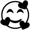 Smiling Face With Hearts Element from EmojiTwo Black Set