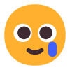 Smiling Face With Tear Flat Element from Fluent Emoji Flat Set