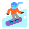 Snowboarder Flat Dark Element from Fluent Emoji Flat Set