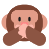 Speak No Evil Monkey Flat Emoji from Fluent Emoji Flat Set | Free Download as SVG Vector and Transparent PNG | Streamline emojis