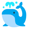 Spouting Whale Flat Element from Fluent Emoji Flat Set