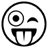 Winking Face With Tongue Element from EmojiTwo Black Set