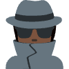 Detective Dark Skin Tone Element from Twemoji Emoji Set
