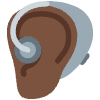 Ear With Hearing Aid Dark Skin Tone Element from Twemoji Emoji Set