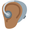 Ear With Hearing Aid Medium Dark Skin Tone Element from Twemoji Emoji Set