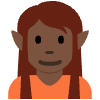 Elf Dark Skin Tone Element from Twemoji Emoji Set