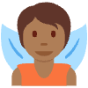 Fairy Medium Dark Skin Tone Element from Twemoji Emoji Set