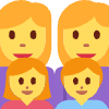 Family Woman Woman Girl Boy Element from Twemoji Emoji Set