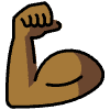 Flexed Biceps Medium Dark Skin Tone Element from OpenMoji Emoji Set