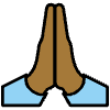 Folded Hands Medium Dark Skin Tone Element from OpenMoji Emoji Set