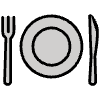Fork And Knife With Plate Element from OpenMoji Emoji Set