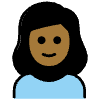 Girl Medium Dark Skin Tone Element from OpenMoji Emoji Set