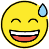 Grinning Face With Sweat Element from OpenMoji Emoji Set