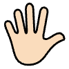 Hand With Fingers Splayed Light Skin Tone Element from OpenMoji Emoji Set