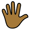 Hand With Fingers Splayed Medium Dark Skin Tone Element from OpenMoji Emoji Set