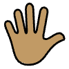 Hand With Fingers Splayed Medium Skin Tone Element from OpenMoji Emoji Set