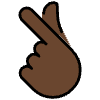 Hand With Index Finger And Thumb Crossed Dark Skin Tone Element from OpenMoji Emoji Set