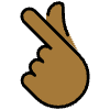 Hand With Index Finger And Thumb Crossed Medium Dark Skin Tone Element from OpenMoji Emoji Set