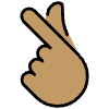 Hand With Index Finger And Thumb Crossed Medium Skin Tone Element from OpenMoji Emoji Set