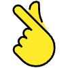 Hand With Index Finger And Thumb Crossed Element from OpenMoji Emoji Set